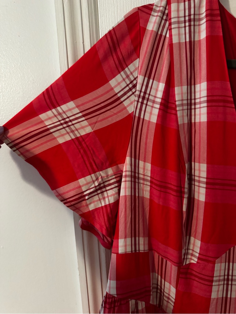 Torrid retro chic Red Plaid V-Neck Women’s Dress with petticoat size 22 NWOT - Picture 3 of 7